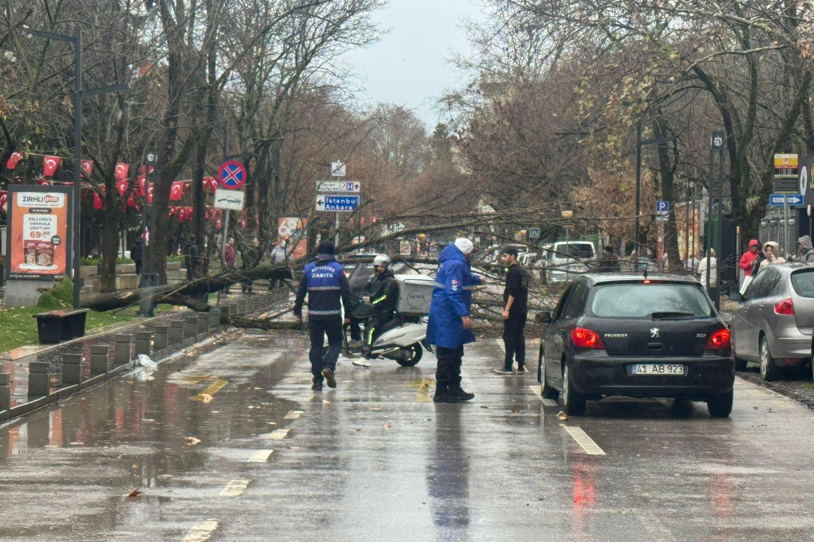 Kocaeli B&uuml;y&uuml;kşehir'de lodos m&uuml;dahalesi