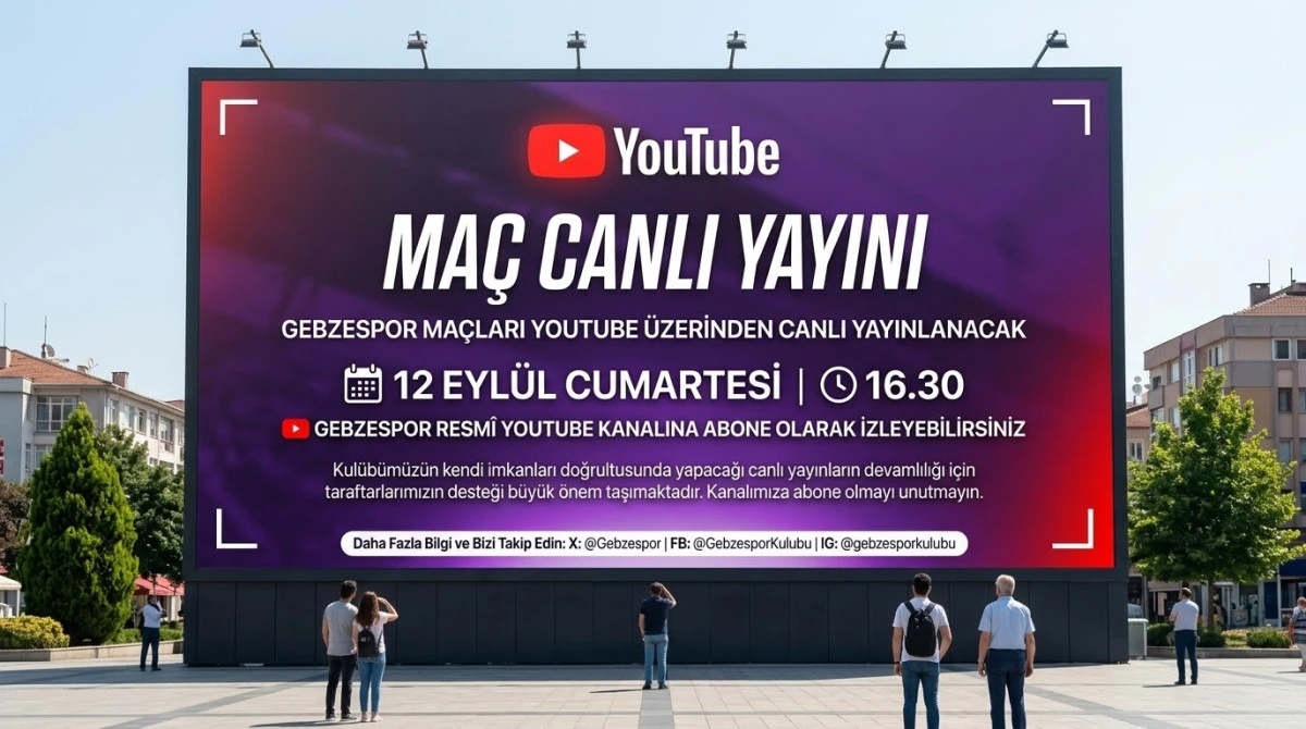 Gebzespor - Arnavutk&ouml;y Belediyespor Ma&ccedil;ı YouTube&rsquo;dan Canlı Yayınlanacak!
